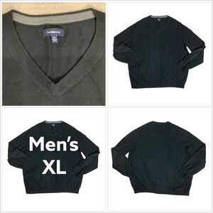 Men’s Croft & Barrow XL 46 - 48 V-Neck Sweater Black Long Sleeve Easy Care EUC